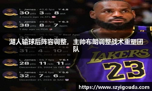 湖人输球后阵容调整，主帅布朗调整战术重塑团队